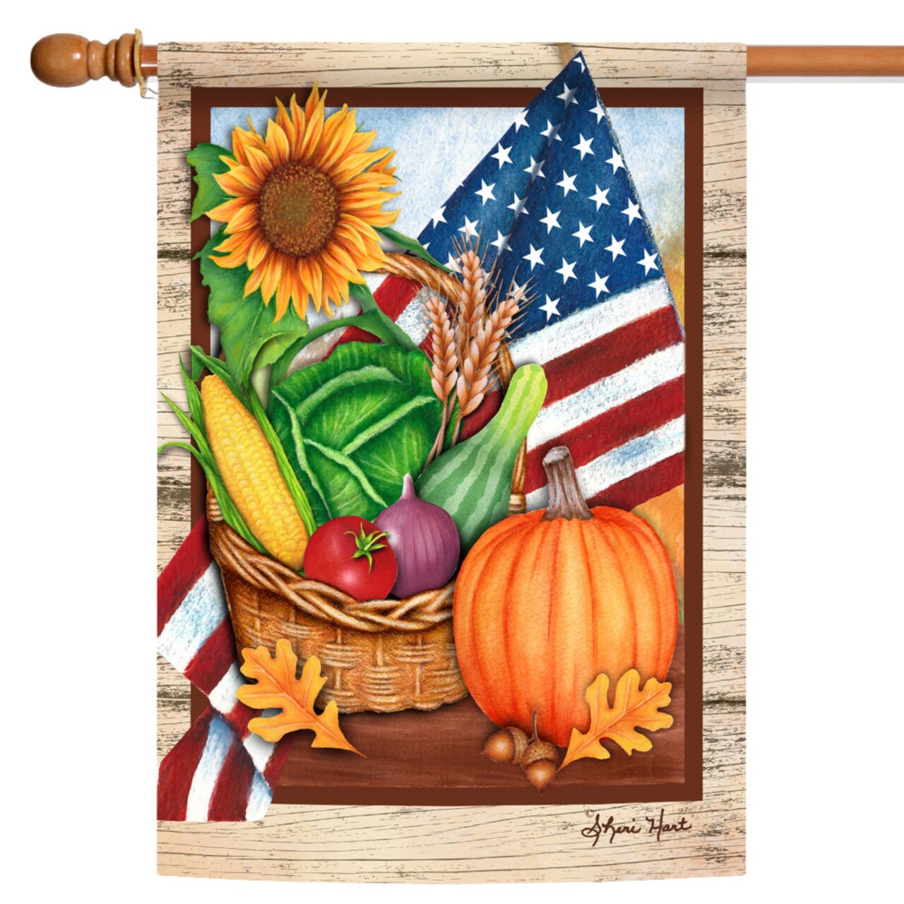 Toland Home Garden Orange and Green American Harvest Outdoor House Flag 40" x 28"